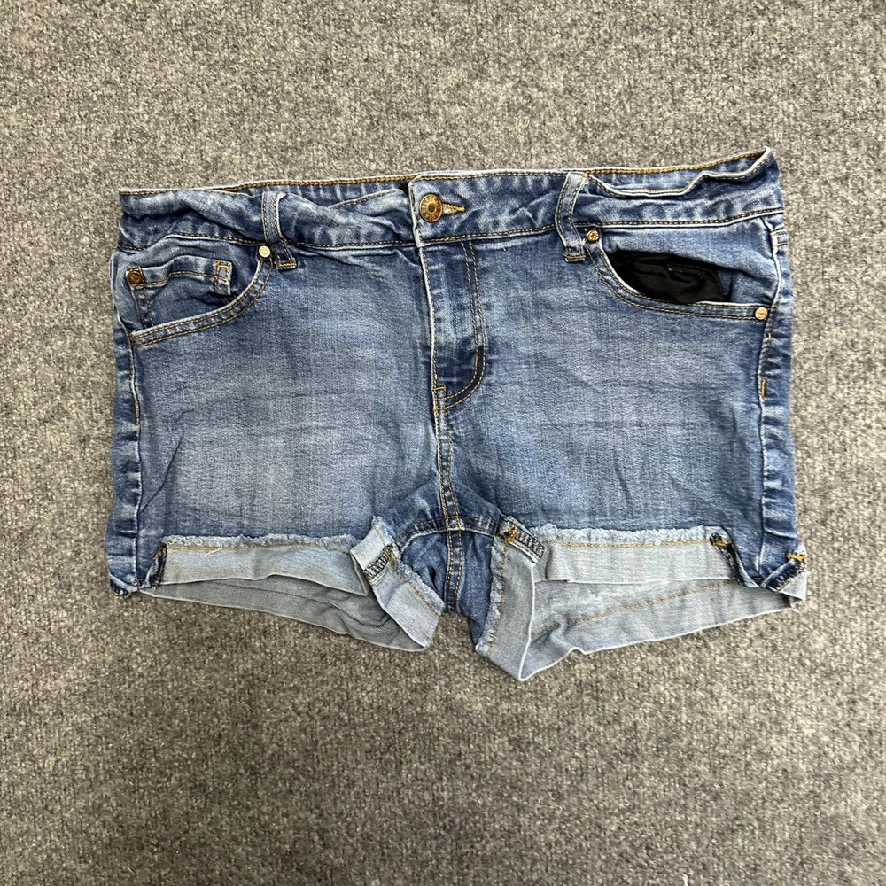 Celebrity Pink Shorts Womens Size 11 Blue Denim Cuffed Dark Wash Casual Stretch